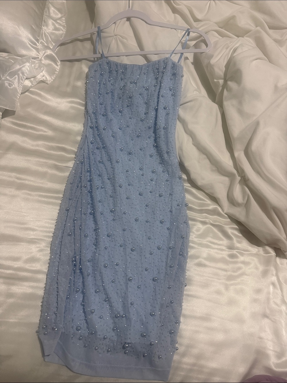 Windsor Light Blue Beaded Slip Dress New with Tags never worn!